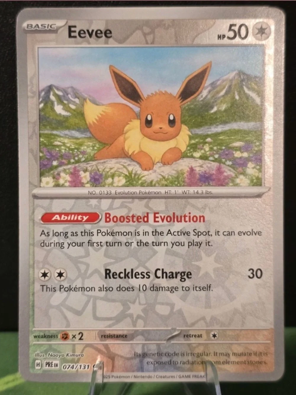 Pokémon Prismatic Evolutions Reverse Holo Eevee 074 + 8 Holo Eeveelutions Set NM